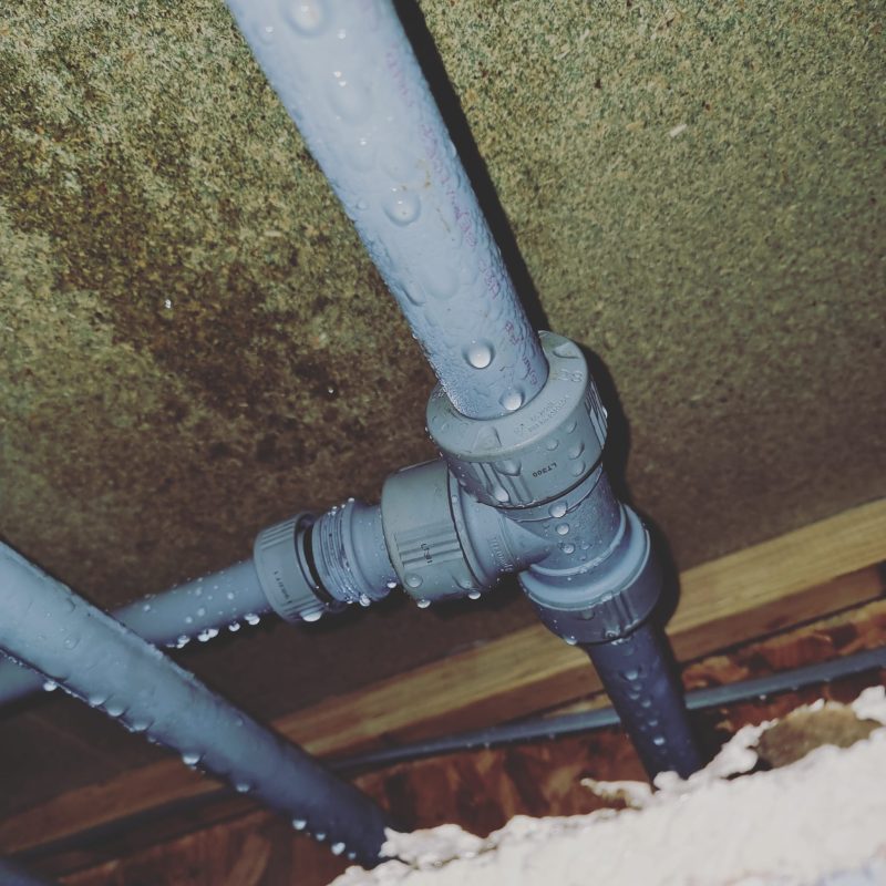 A water leak in a domestic system